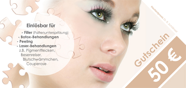 Gutschein für Filler, Botox, Peeling, Laser-Behandlungen